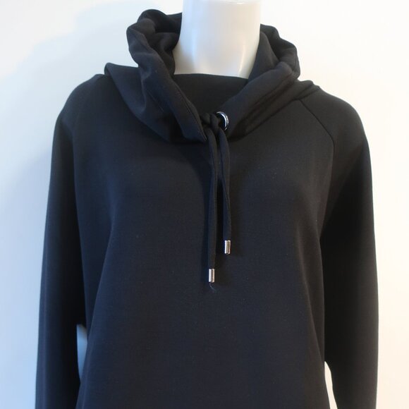 Womens Chico's Black Zenergy Sueded Drawstring Scuba Cowl Neck Pullover 2 US/L - Picture 6 of 10